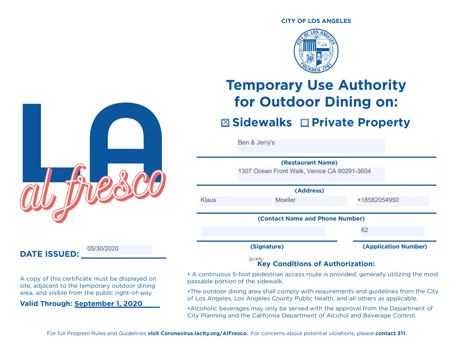 Restaurant reopening and sidewalk dining permits helping small